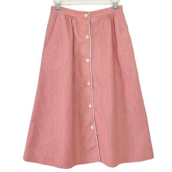 Vintage Midi Skirt Womens Size XS Small The Villager Union Label Button Down - Picture 1 of 10